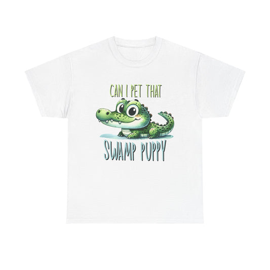 Swamp Puppy T-Shirt, Alligator Lover Gift, Funny Animal Tee, Can I Pet That